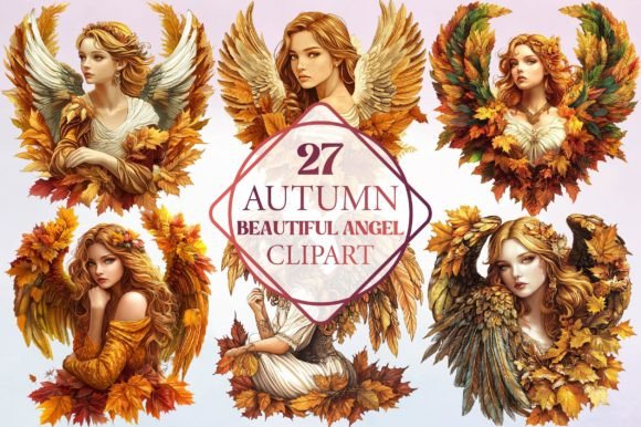 Autumn Beautiful Angel Clipart