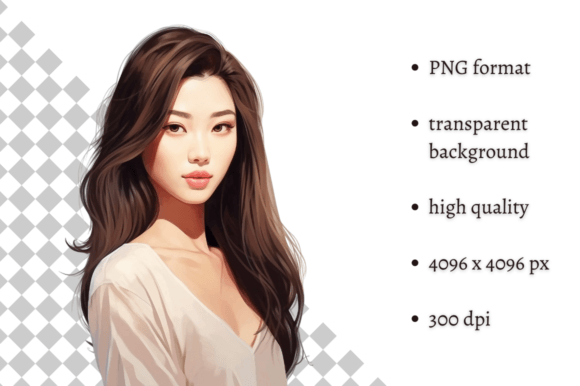 Beautiful Asian Modern Girl PNG Clipart: A Design Essential