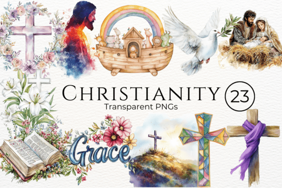 Christian Watercolor Clipart for Creative Design