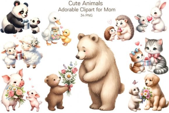 Cute Animal Clipart for Mom: Sublimation Design Guide