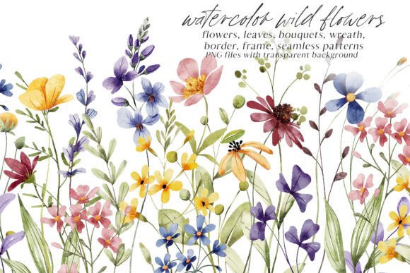 Floral Watercolor Set: Elegant Flowers & Leaves