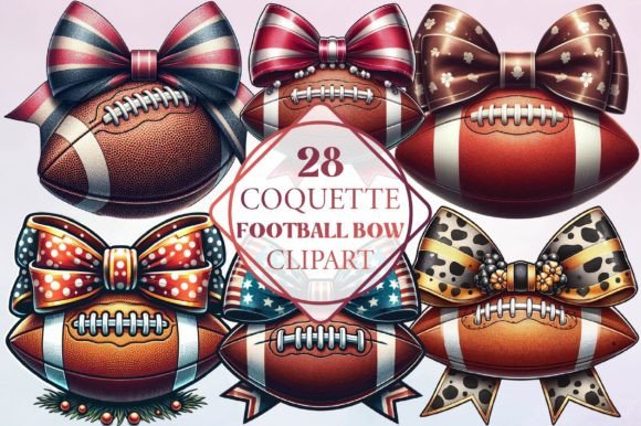 Football Coquette Bow Clipart: Design's Unexpected Charm
