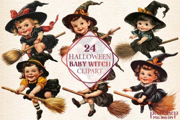Halloween Baby Witch Clipart
