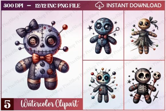 Halloween Gothic Voodoo Doll Clipart: Design Guide