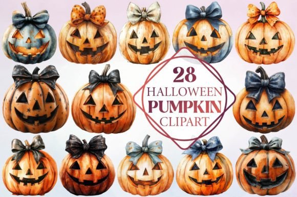 Halloween Pumpkin with Bow Clipart: A Versatile Design Asset