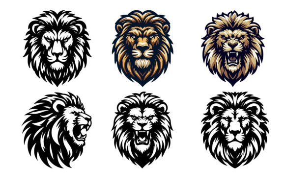 Lion Head Silhouette Vector Art: A Bold Design Asset