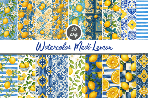 Mediterranean Summer Watercolor Clipart