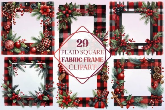 Plaid Square Fabric Frame Clipart