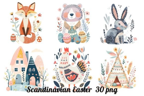 Scandinavian Easter Folk Art Sublimation