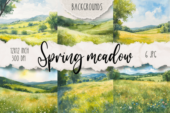 Spring Meadow Backgrounds: A Playful Display Font for Branding and Design