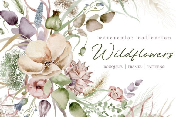 Summer Flowers Clipart Wild Flowers for Creative Projects