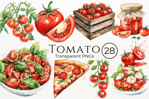 Tomato Watercolor Cliparts: Adding Organic Charm to Any Project