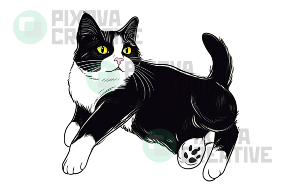 Tuxedo Cat Graphic PNG: A Display Font with Personality