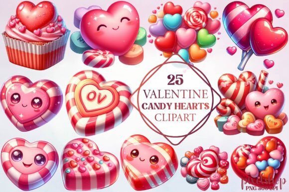Valentine Candy Hearts Clipart for Bold Brand Storytelling
