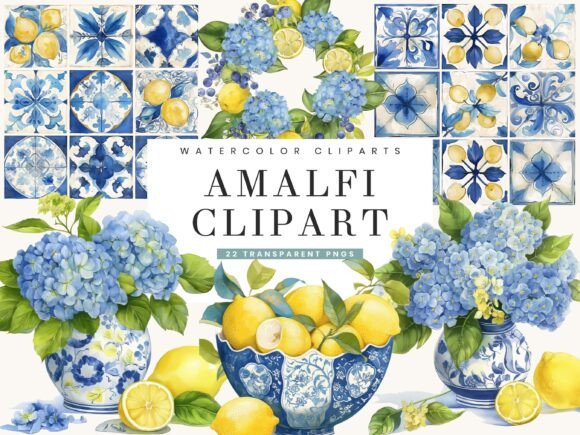Watercolor Amalfi Clipart Bundle
