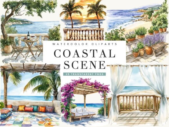 Watercolor Coastal Scene Clipart: A Designer’s Guide