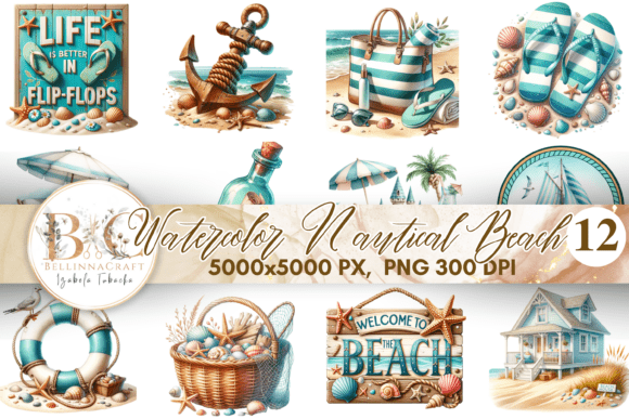 Watercolor Nautical Beach Clipart Guide